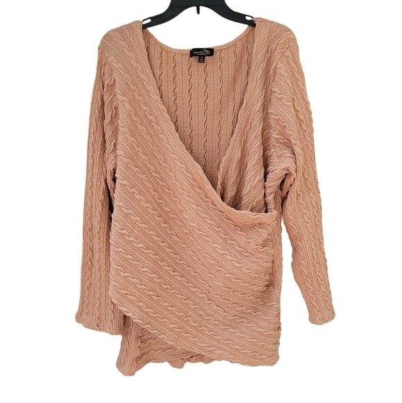 Suzanne Betro size 2X long sleeve sweater peach color polyester & acrylic - Picture 1 of 8